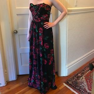 ERIN by Erin Fetherston Black and Red Floral Dress